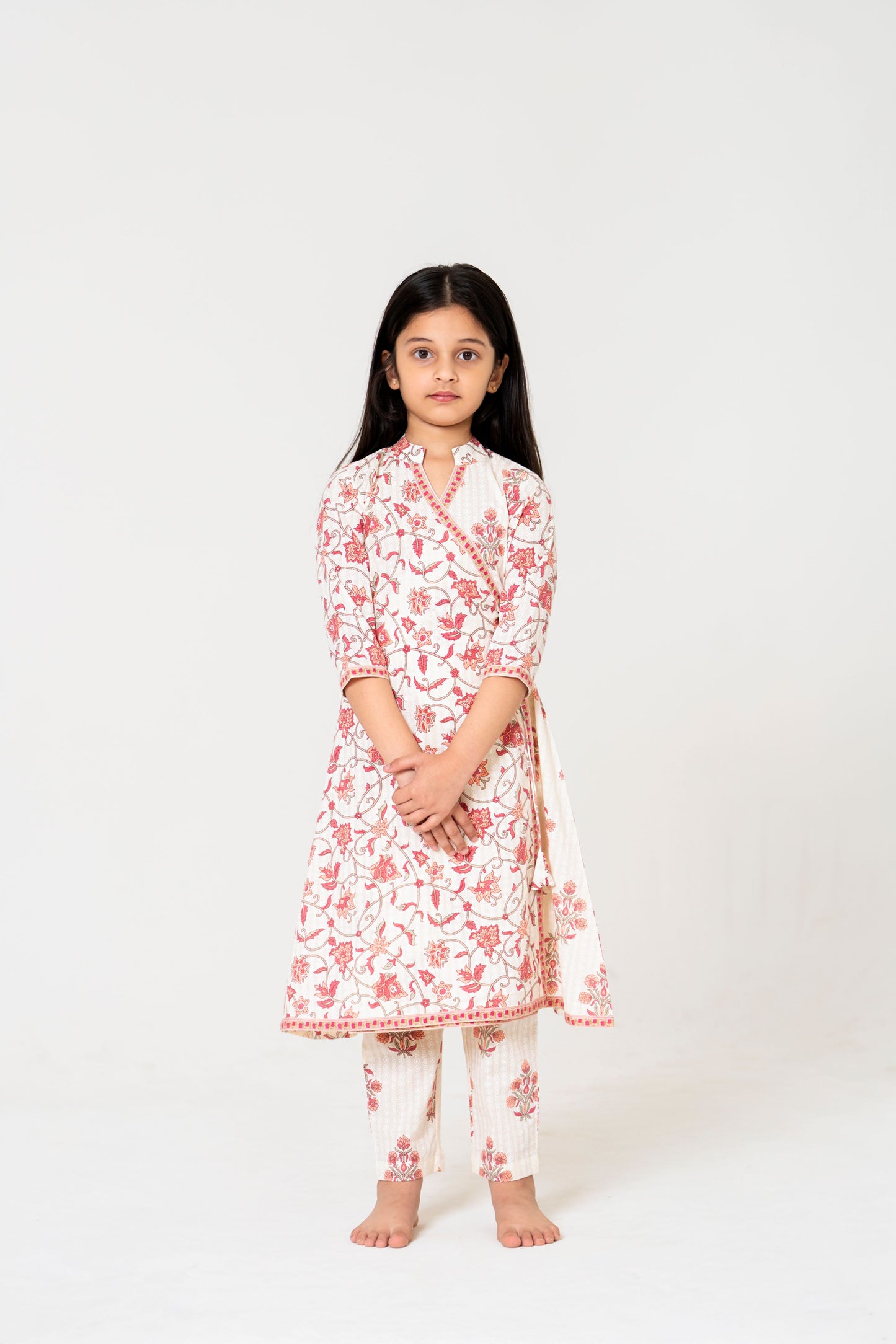 Elegant Off-White Angrakha Kurta Set