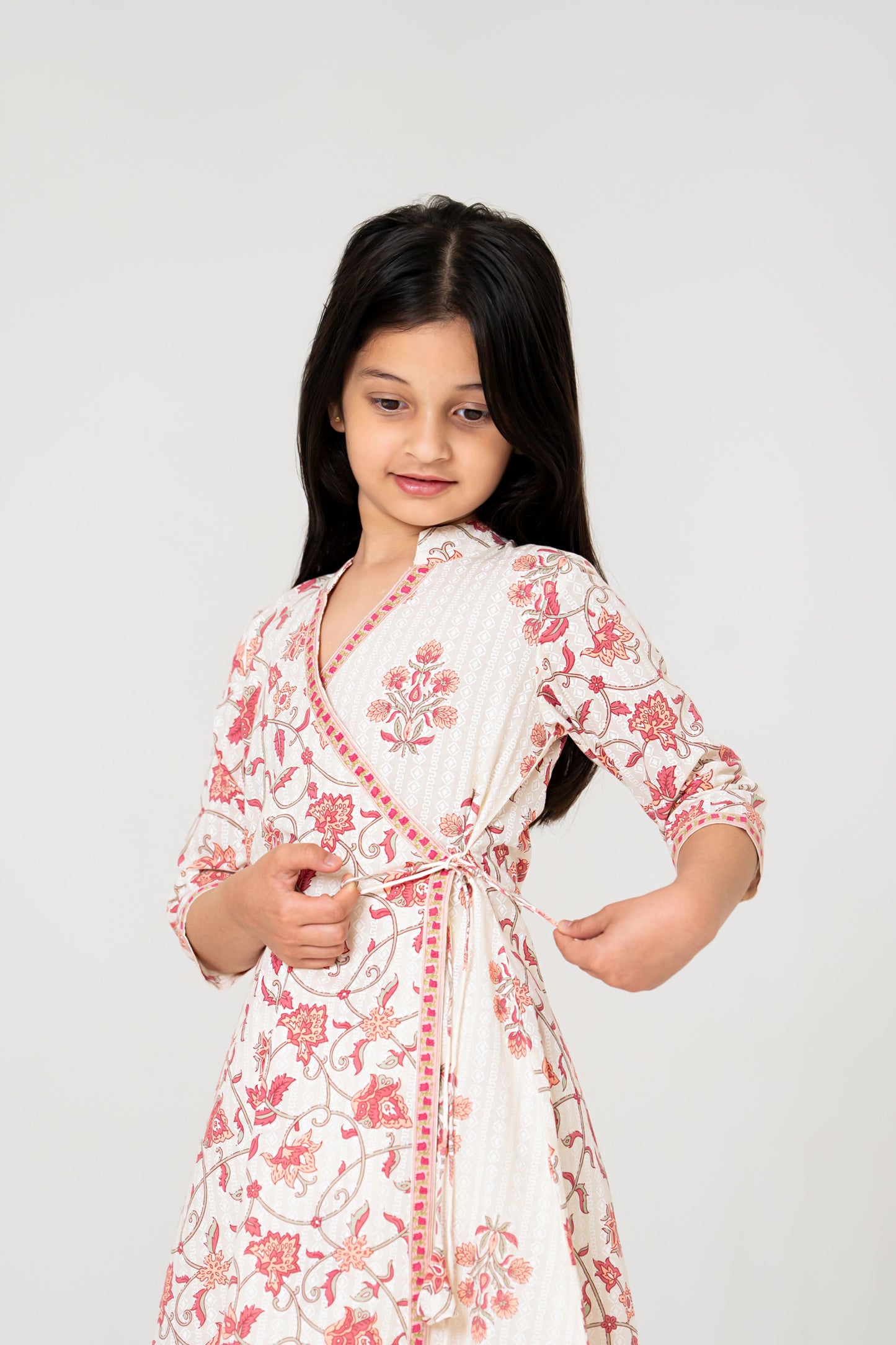 Elegant Off-White Angrakha Kurta Set