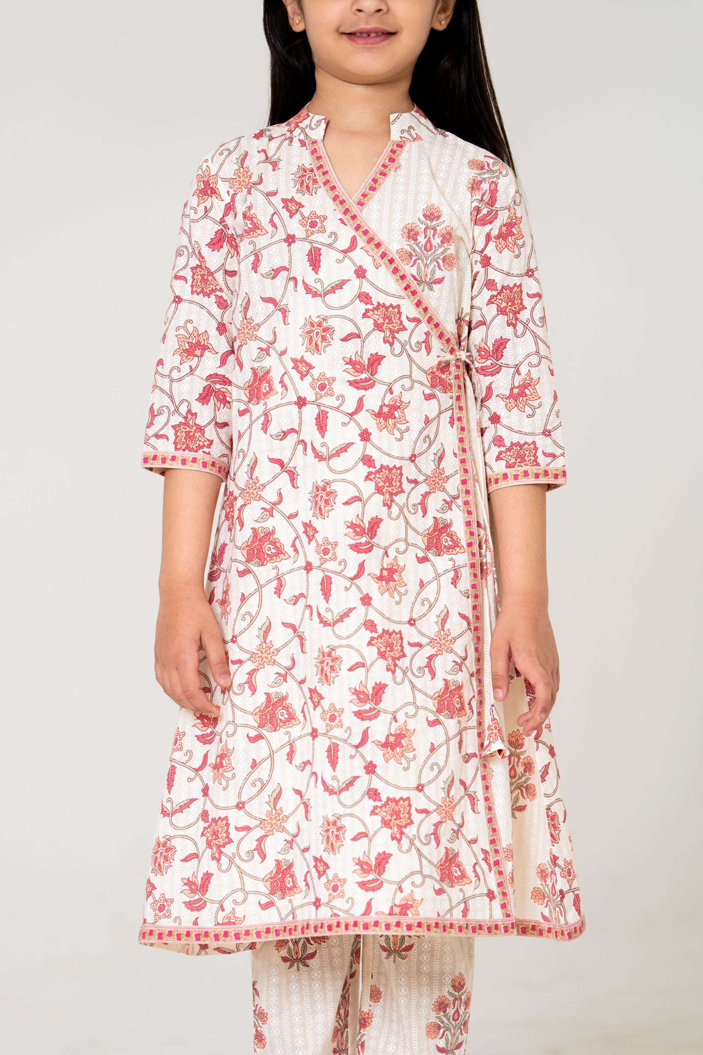 Elegant Off-White Angrakha Kurta Set
