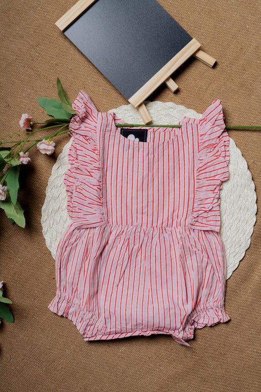 Pink Striped Baby Romper (Onesie)