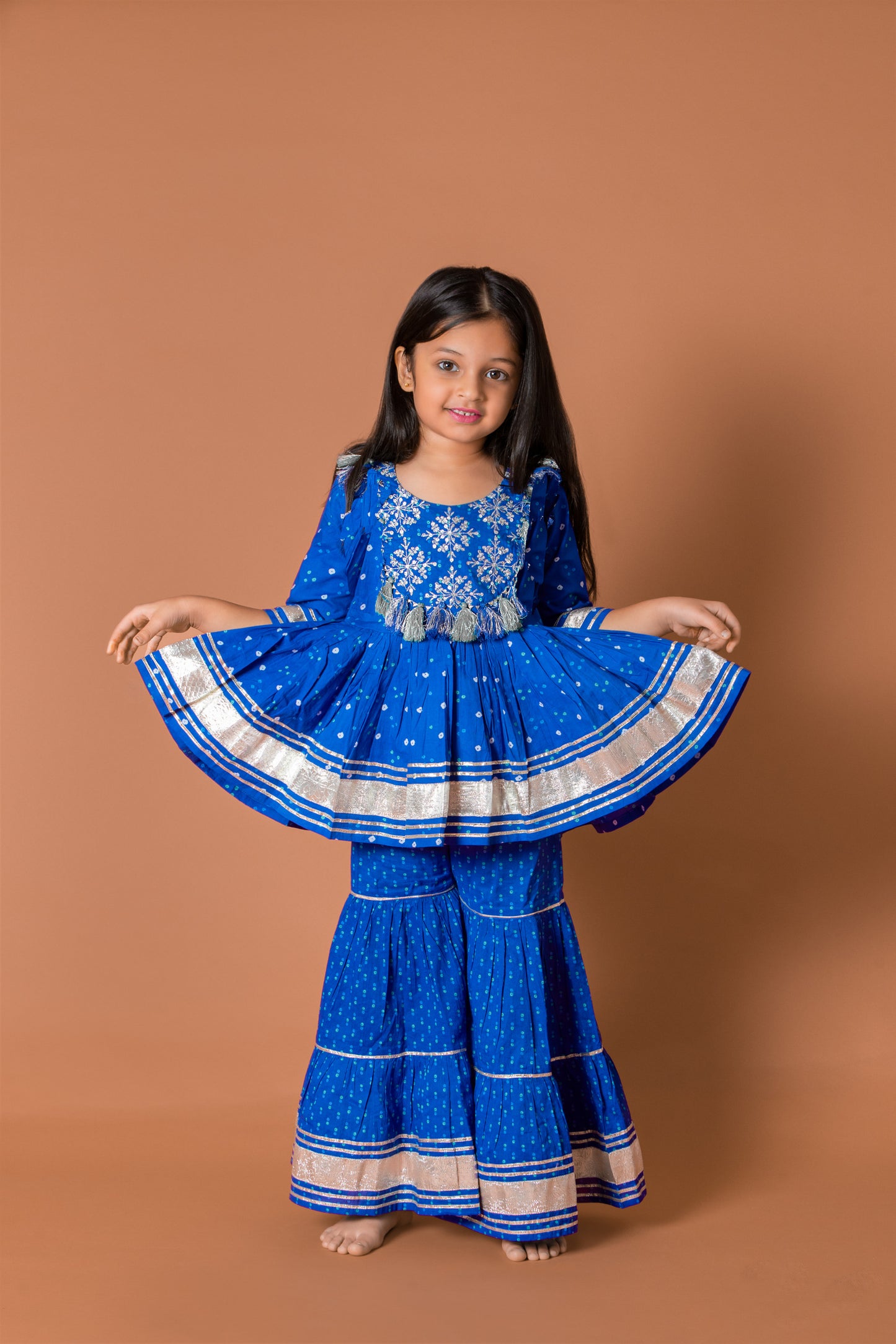 Girls Blue Pom Pom