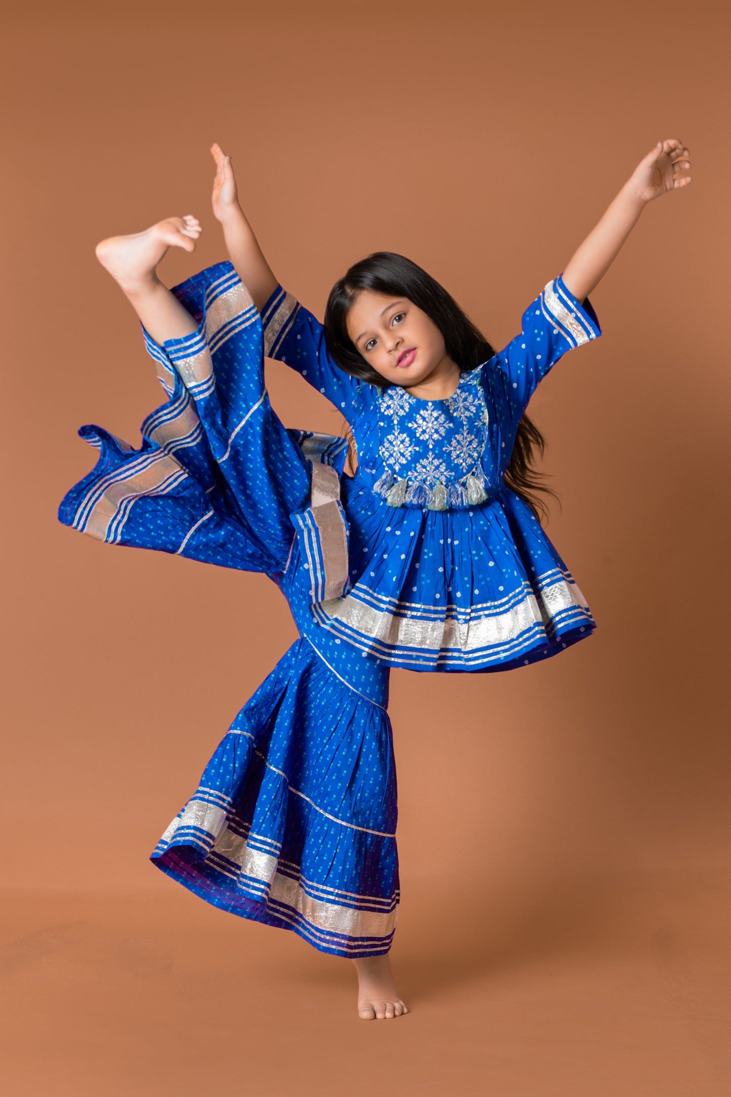 Girls Blue Pom Pom
