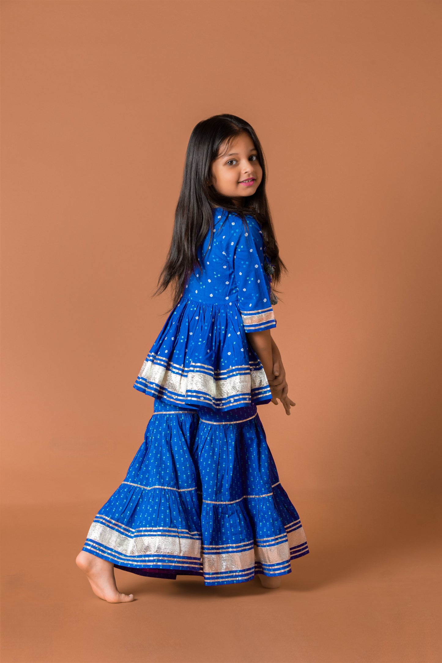Girls Blue Pom Pom