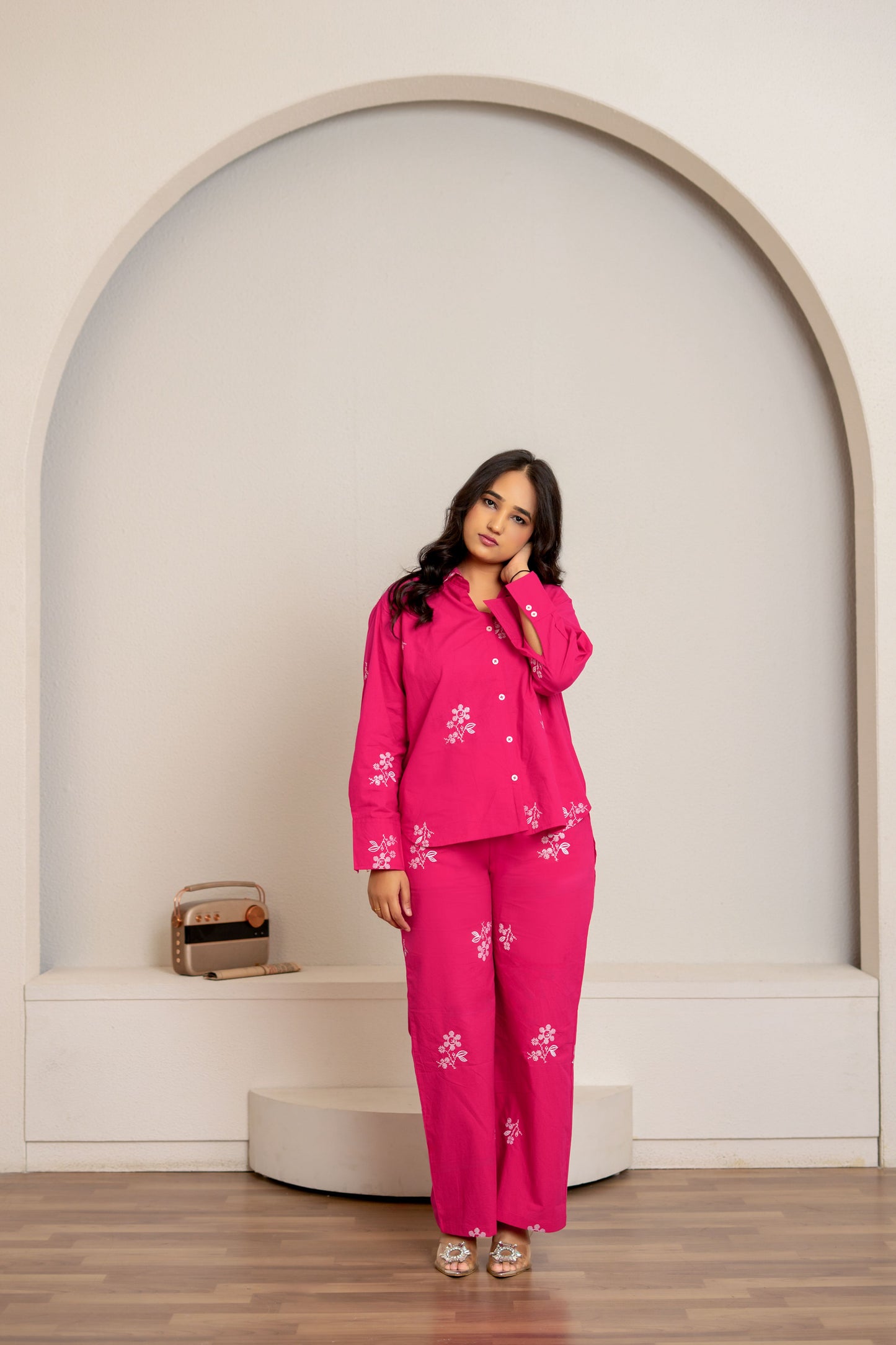 π©βπ§βπ Fuchsia Pink Embroidered Co-ord Set β For Mum & Mini! ππ©βπ§