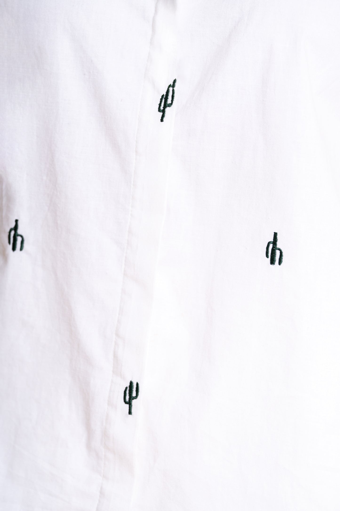 White Cactus Motif Shirt