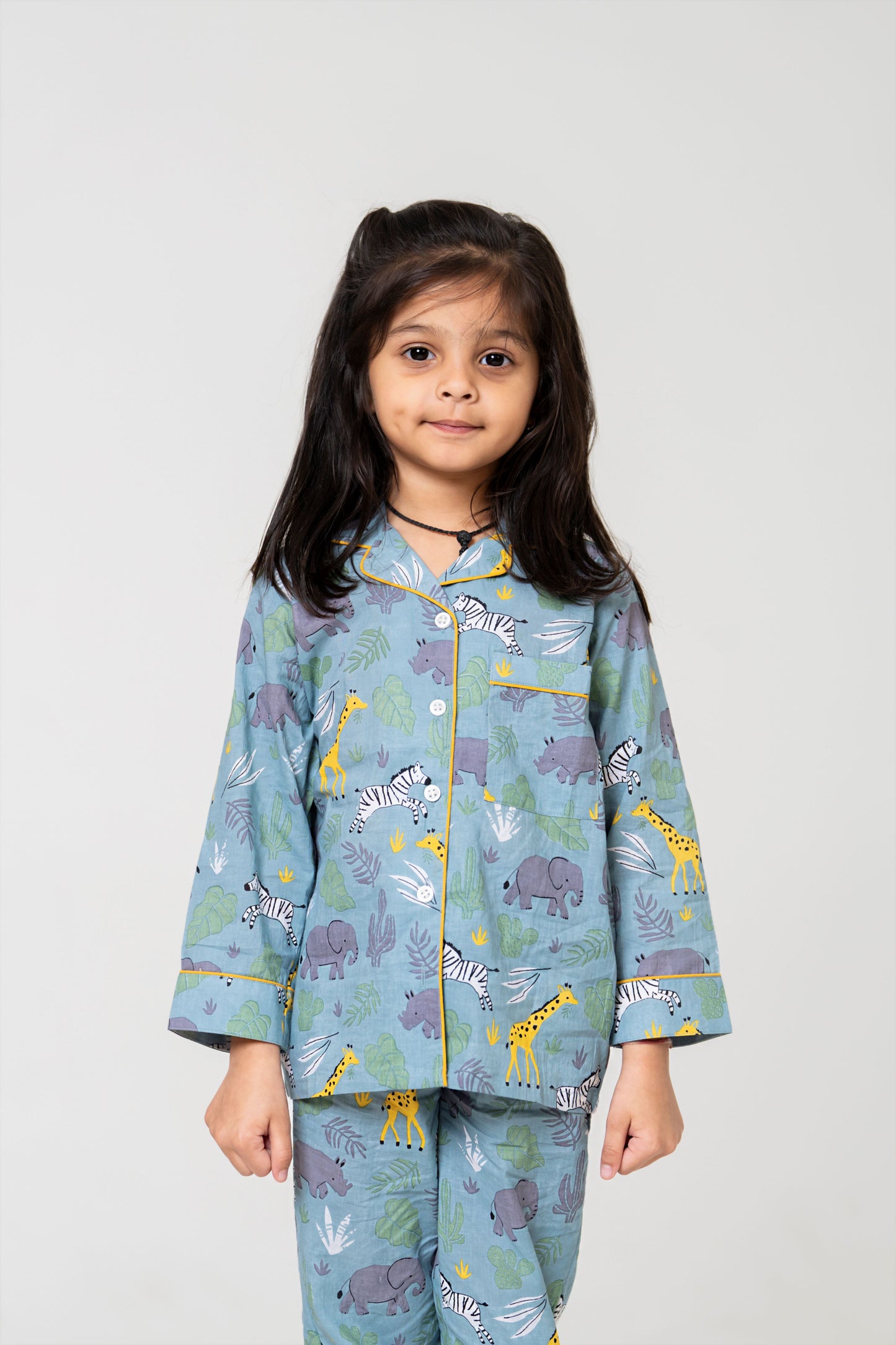 Cozy Grey Animal Print Night Suit Set