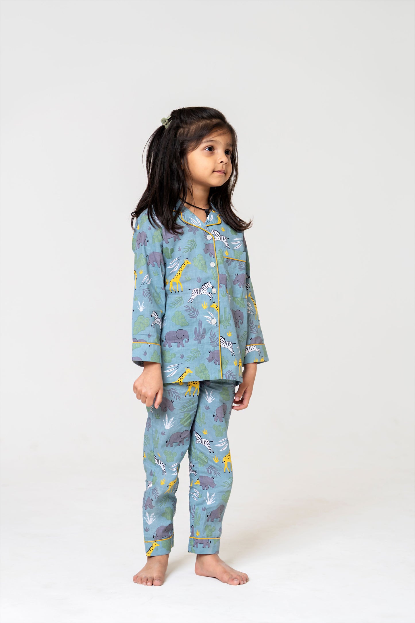 Cozy Grey Animal Print Night Suit Set