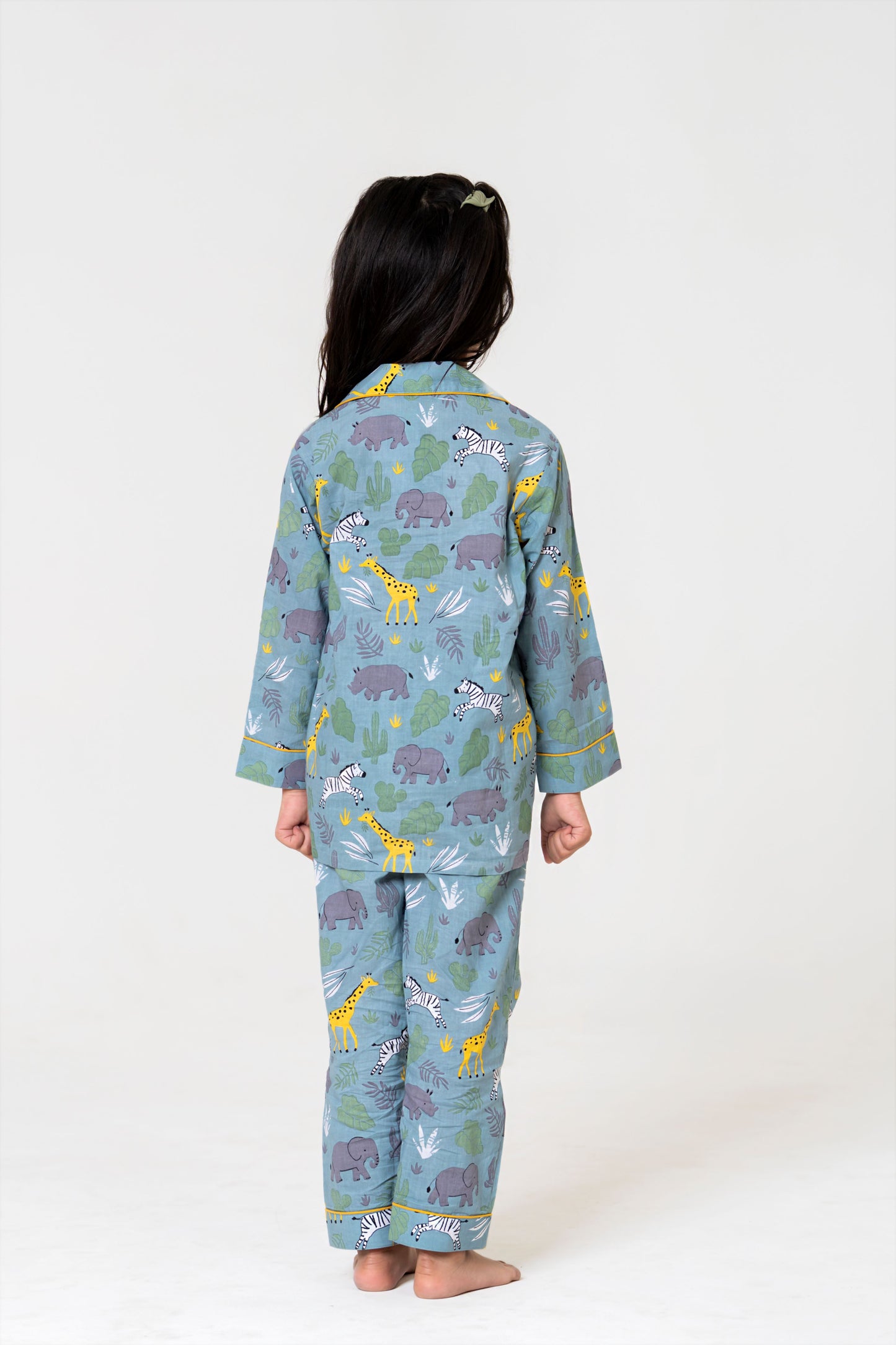 Cozy Grey Animal Print Night Suit Set