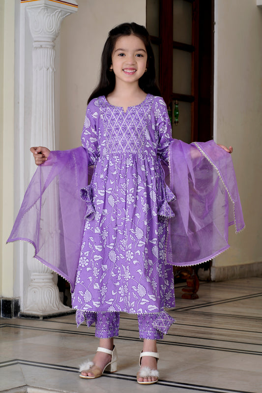Lavender 3-pc Suit Set for Baby Girls