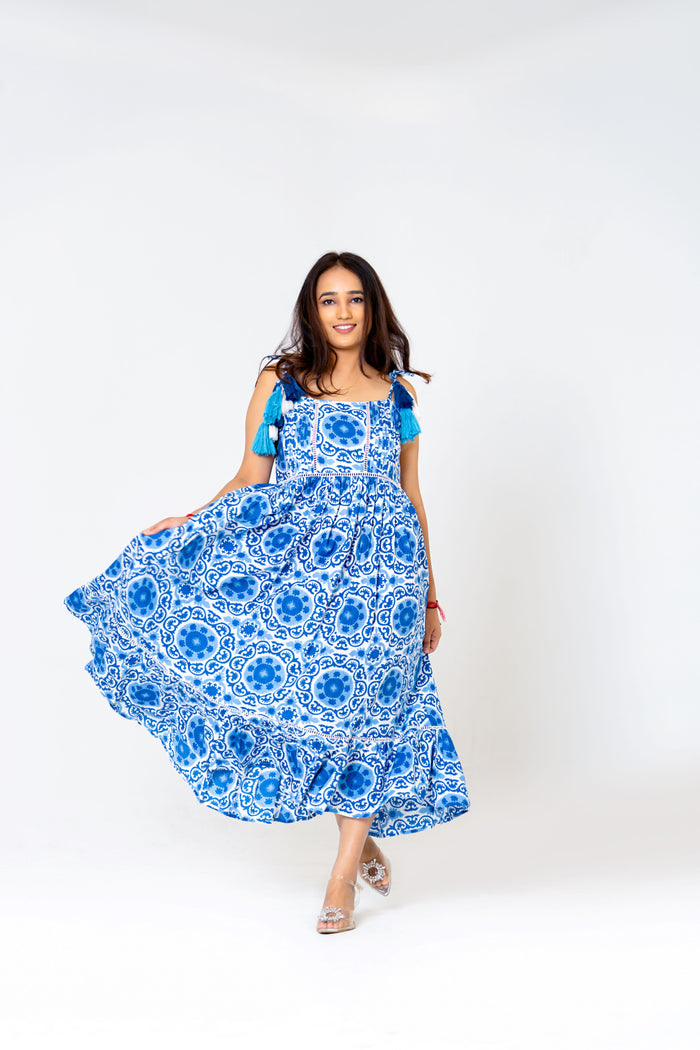 Azure Bloom Dress