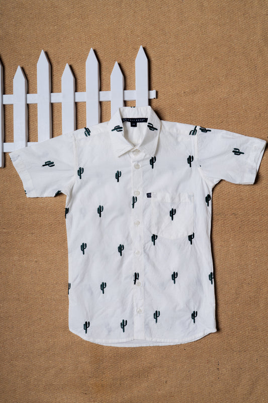 Cactus Embroidered Shirt for Babies