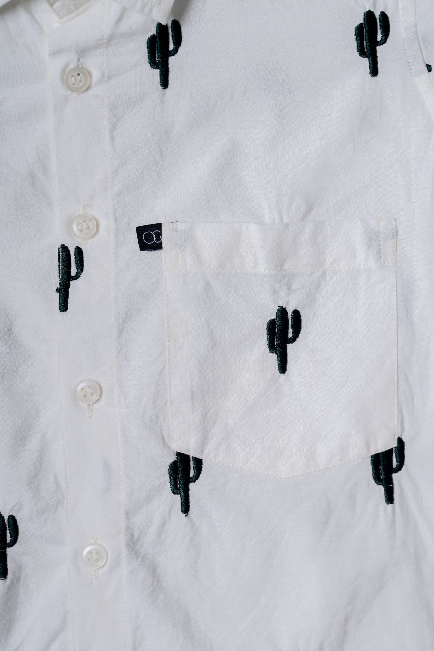 Cactus Embroidered Shirt for Babies