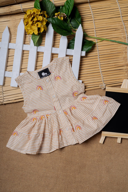 Rainbow Embroidered Baby Frock