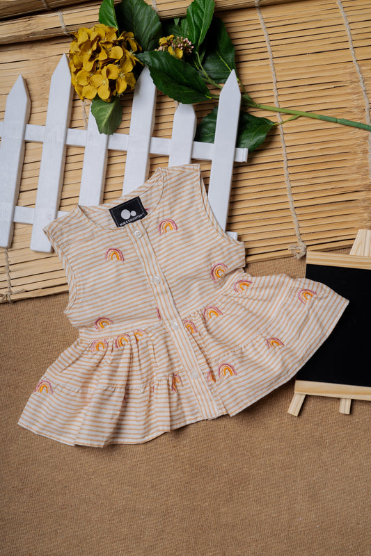 Rainbow Embroidered Baby Frock