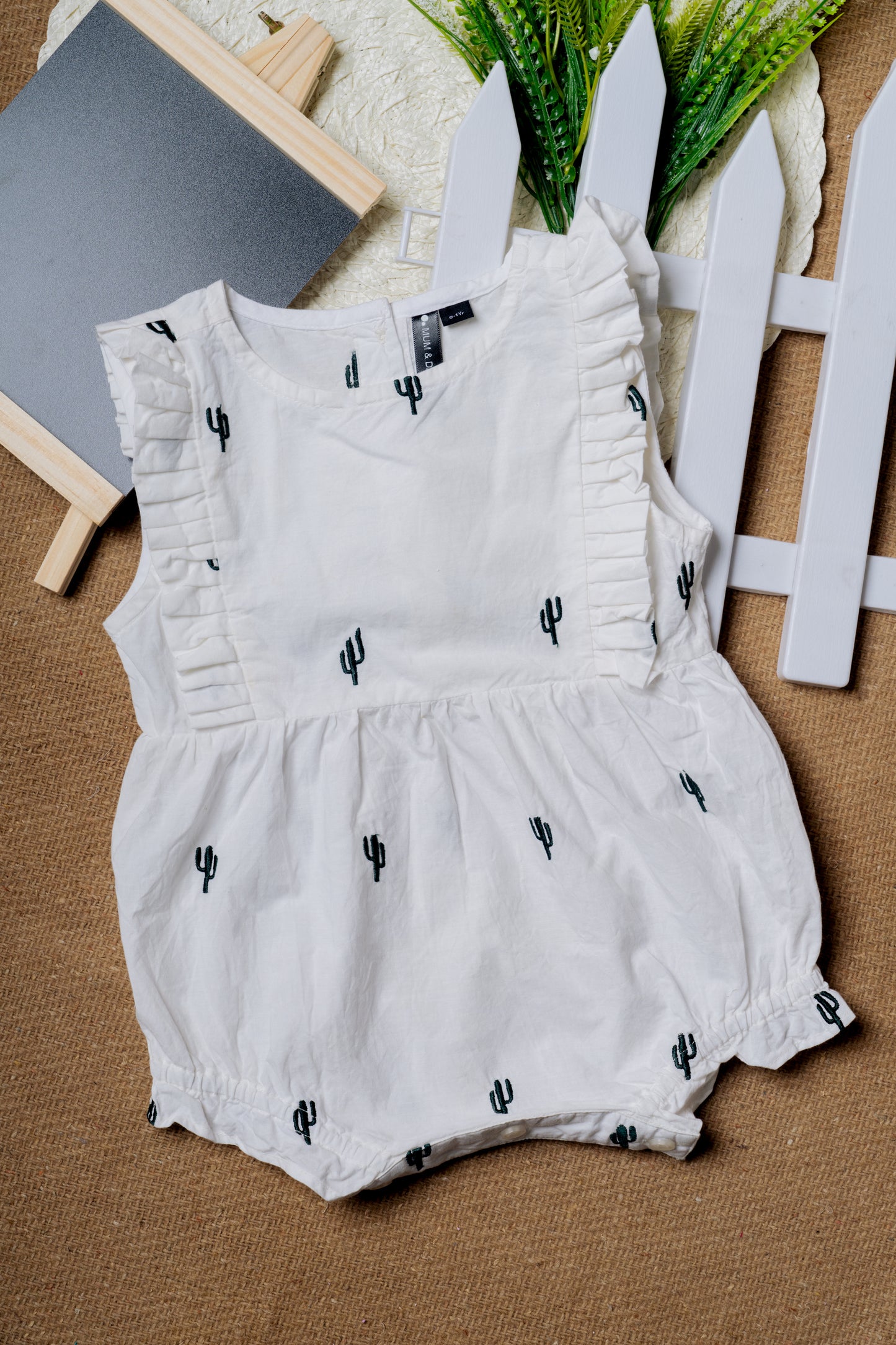 Cactus Embroidered Baby Romper (Onesie)