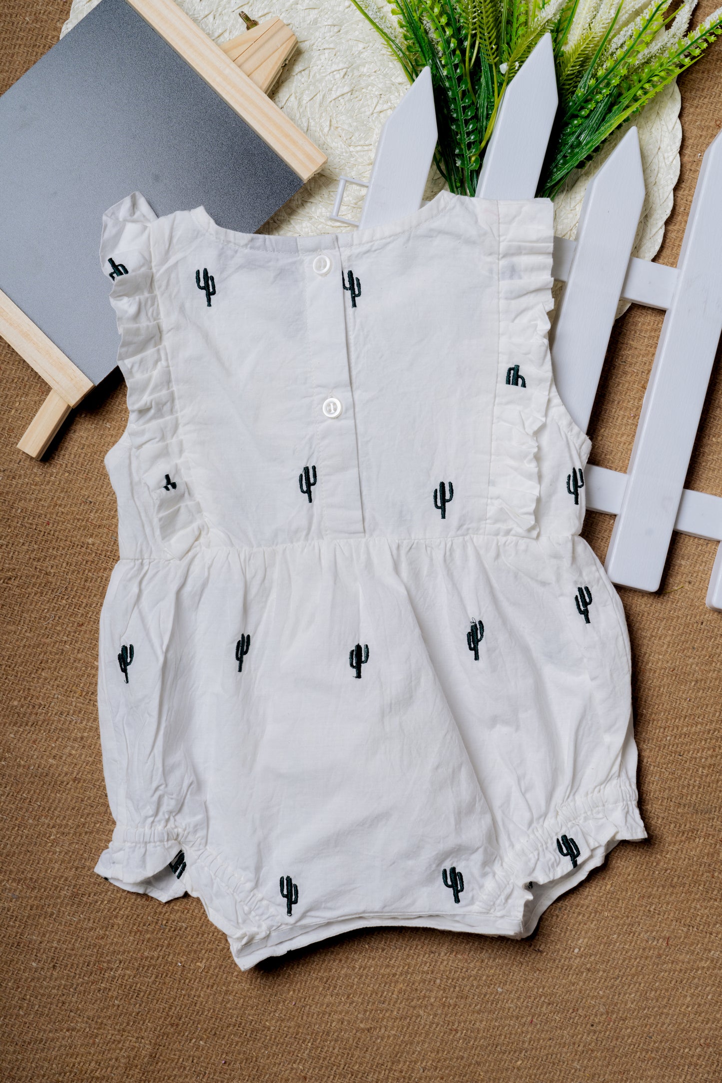 Cactus Embroidered Baby Romper (Onesie)