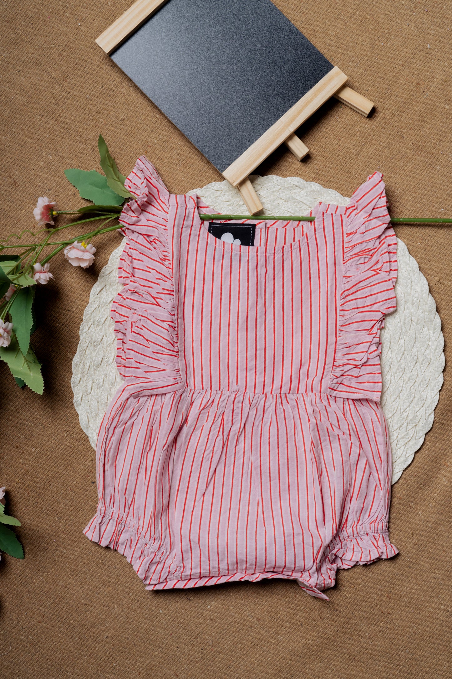 Pink Striped Baby Romper (Onesie)