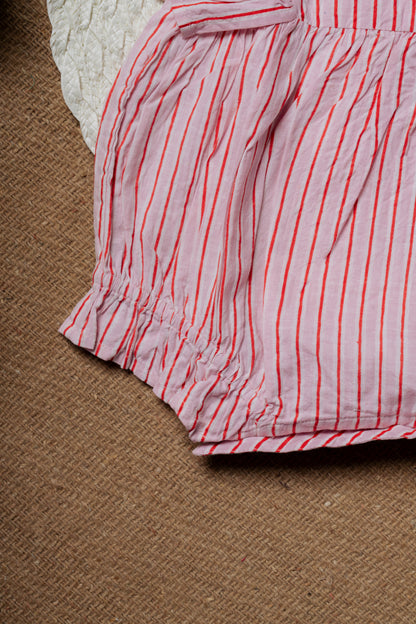 Pink Striped Baby Romper (Onesie)