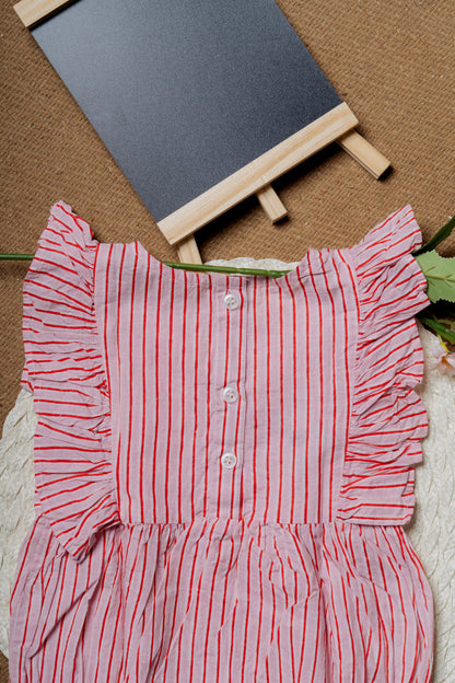 Pink Striped Baby Romper (Onesie)