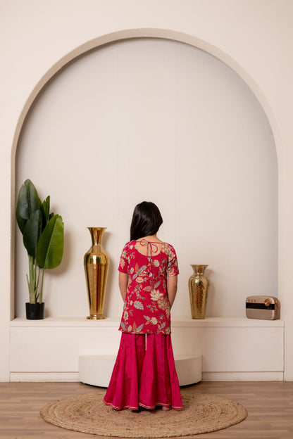 Pink Camellias Embroidery Set For Girls