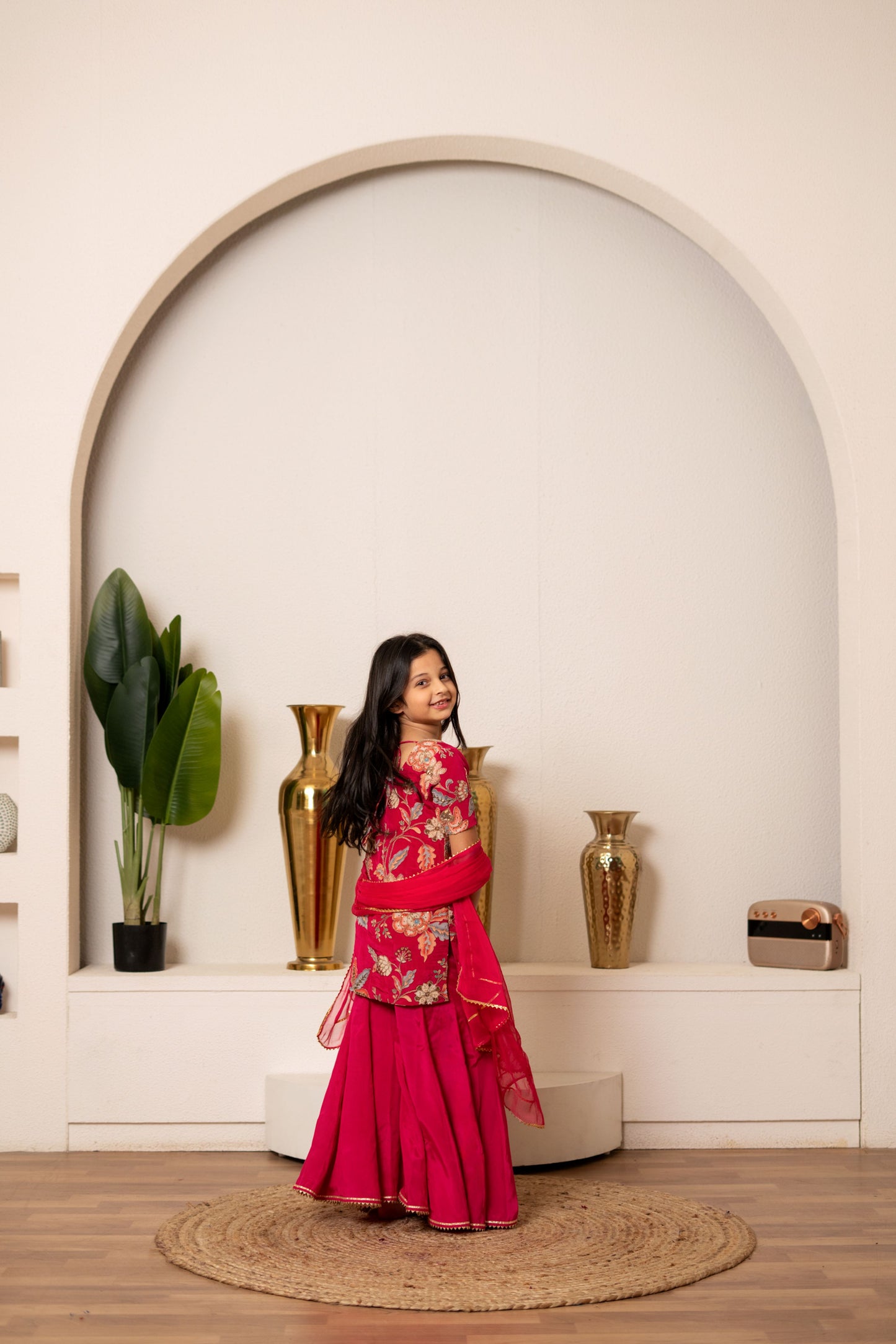 Pink Camellias Embroidery Set For Girls