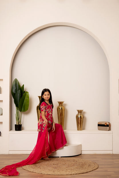 Pink Camellias Embroidery Set For Girls