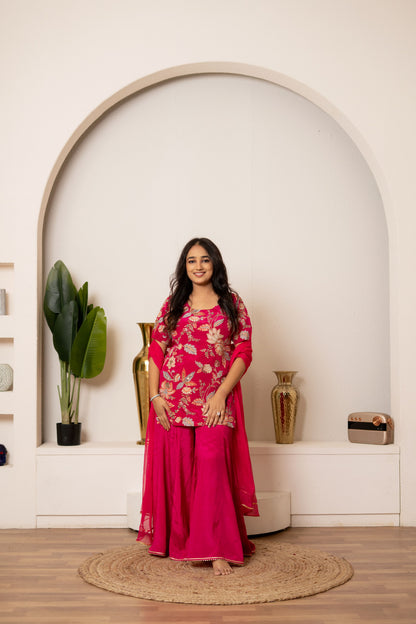 Pink Camellias Embroidery Set For Women