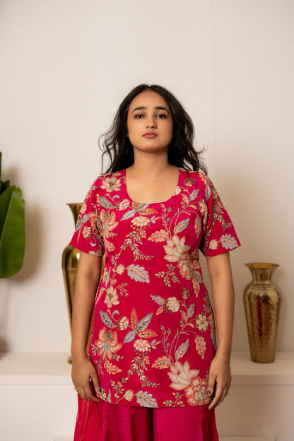 Pink Camellias Embroidery Set For Women