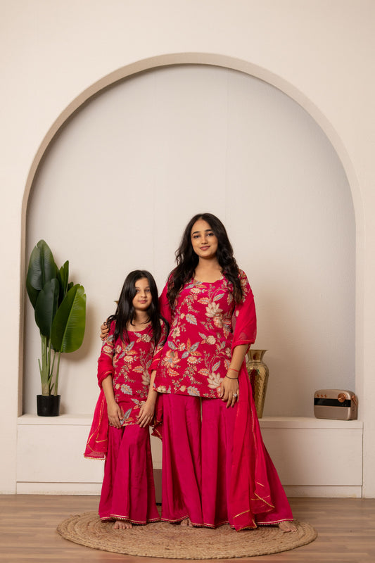 Pink Camellias Embroidery Set - Twinning in Pink