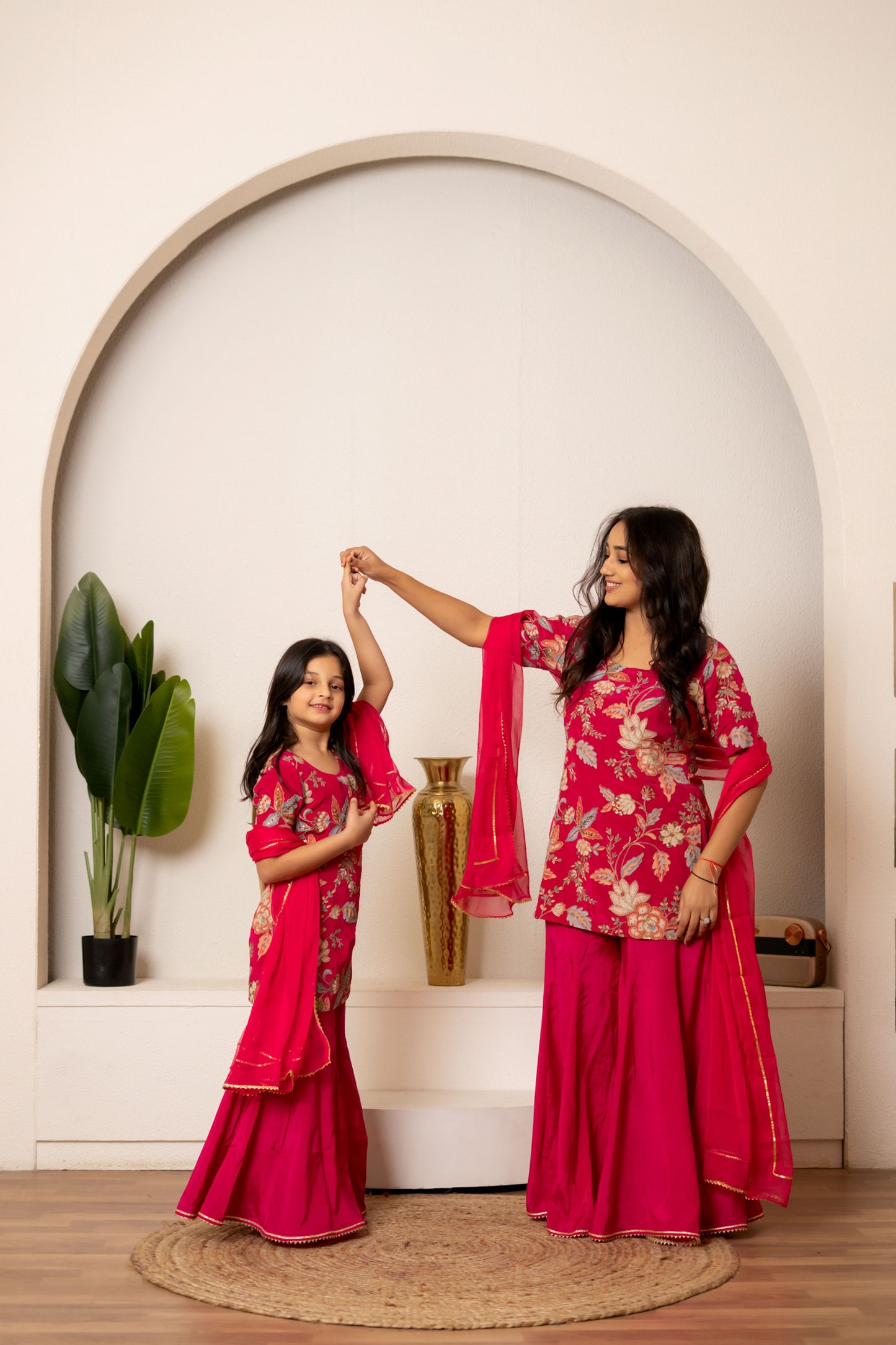 Pink Camellias Embroidery Set - Twinning in Pink