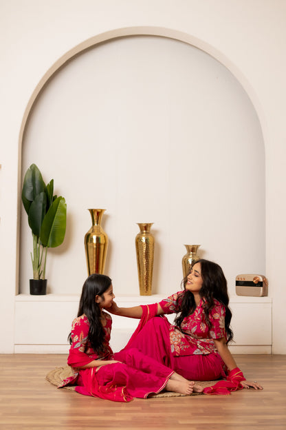 Pink Camellias Embroidery Set - Twinning in Pink