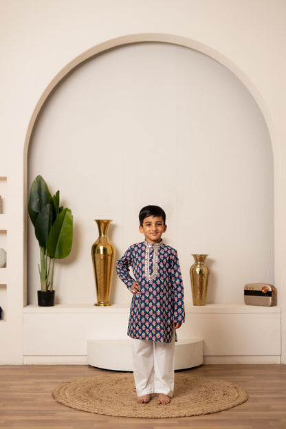 Blue Orchid Kurta Set For Boy's