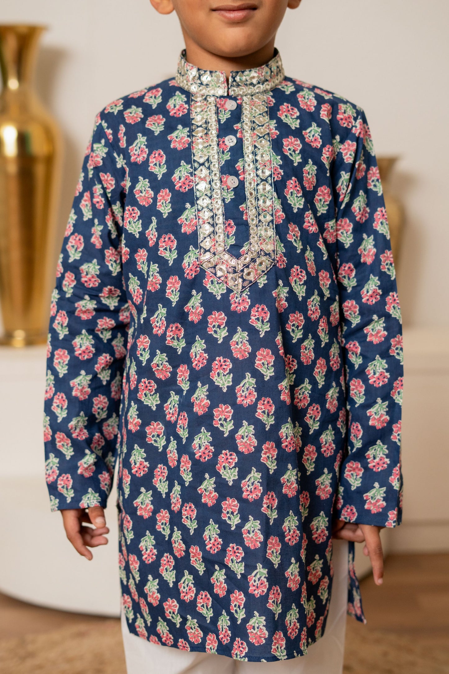 Blue Orchid Kurta Set For Boy's