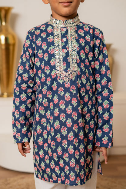 Blue Orchid Kurta Set For Boy's