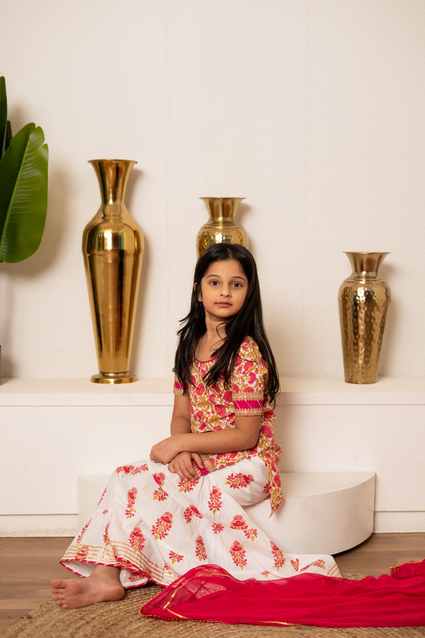Pink Daisy Sharara Set For Girls