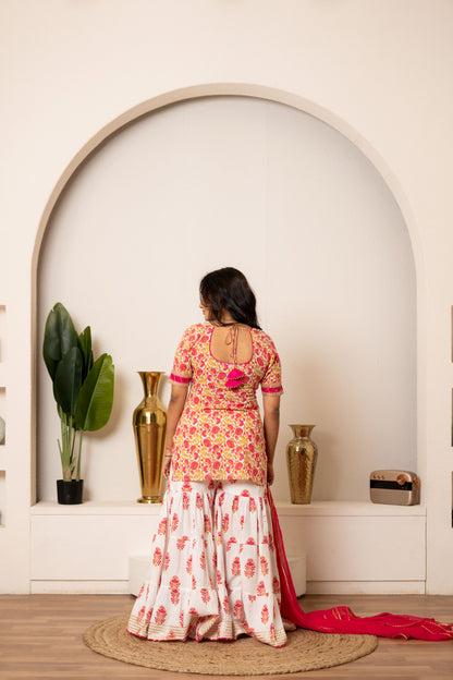Pink Daisy Sharara Set For Women