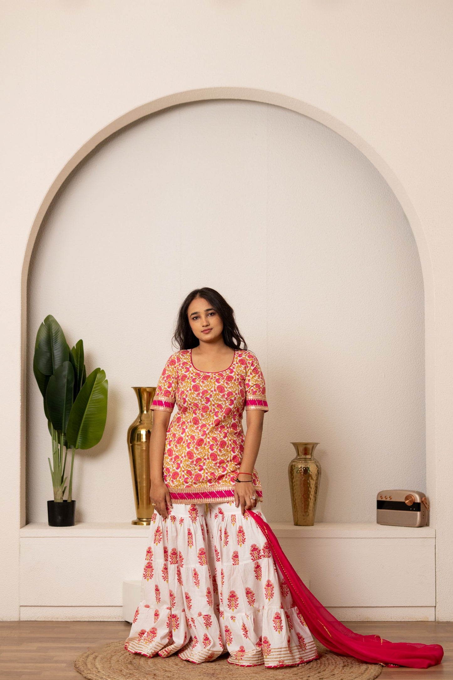 Pink Daisy Sharara Set For Women