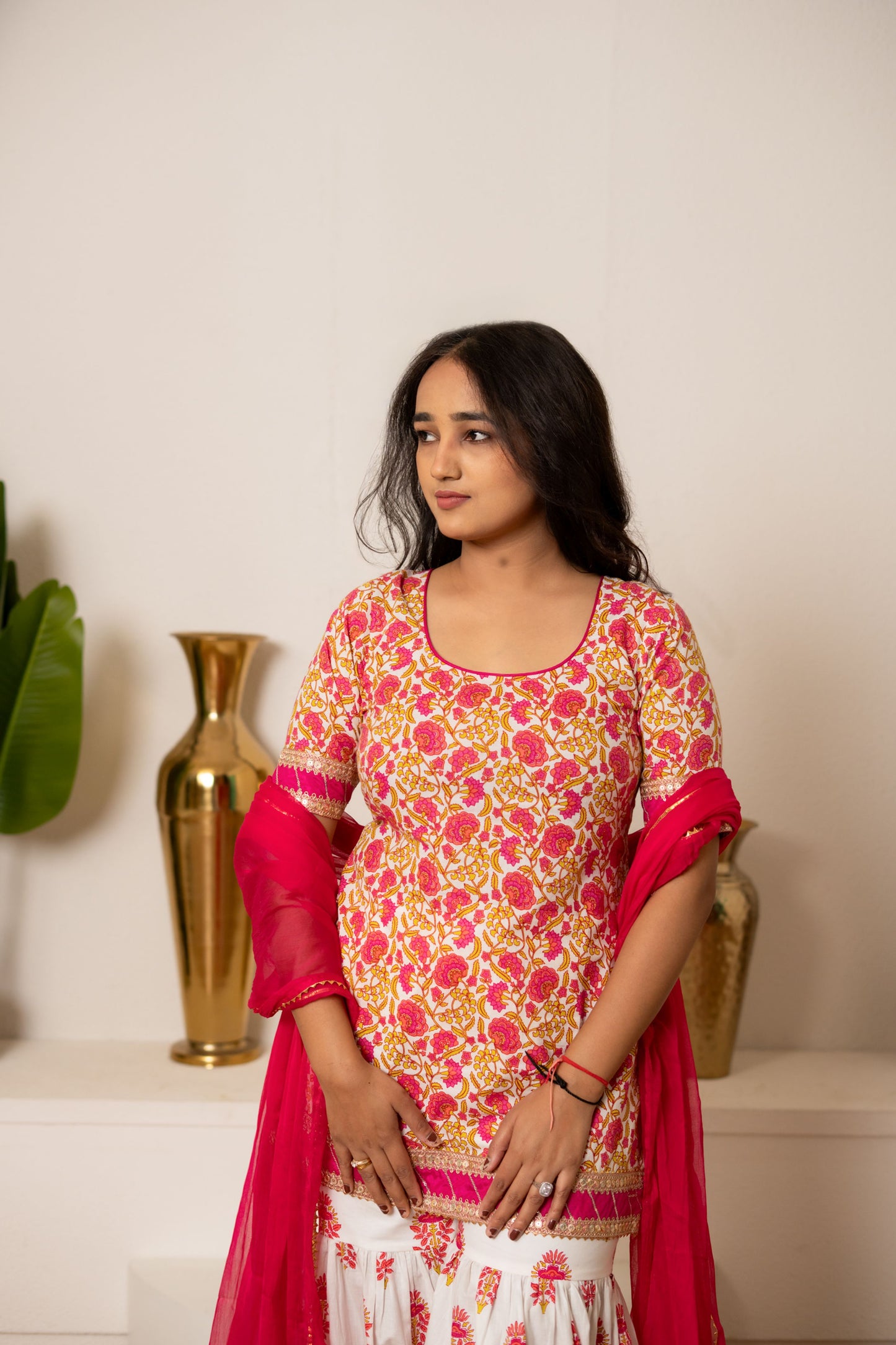 Pink Daisy Sharara Set For Women