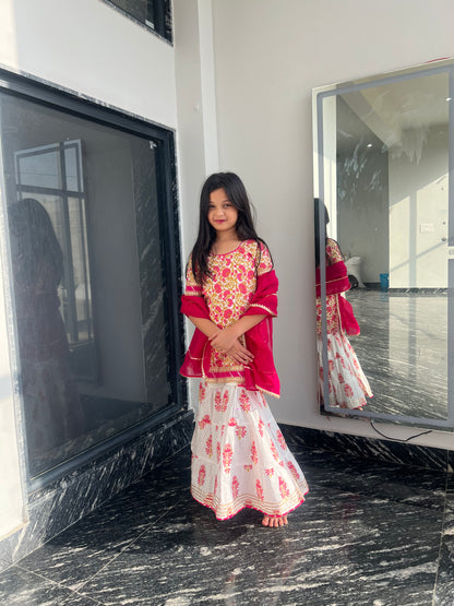 Pink Daisy Sharara Set For Girls