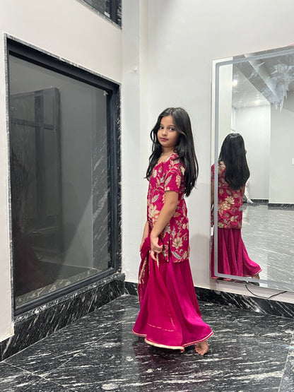 Pink Camellias Embroidery Set For Girls