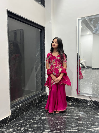 Pink Camellias Embroidery Set For Girls