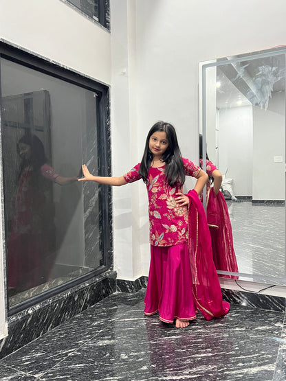 Pink Camellias Embroidery Set For Girls