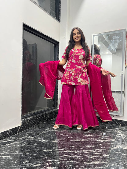 Pink Camellias Embroidery Set For Women