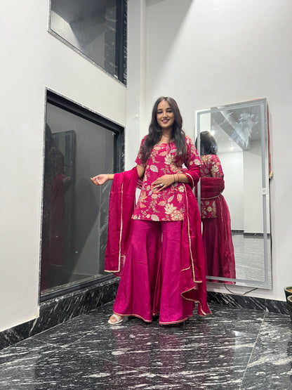 Pink Camellias Embroidery Set For Women