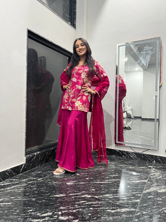 Pink Camellias Embroidery Set For Women