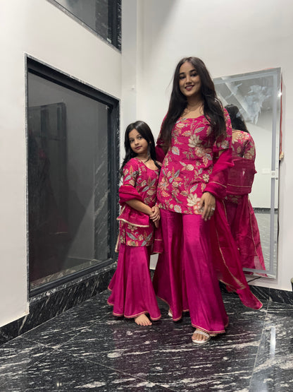 Pink Camellias Embroidery Set - Twinning in Pink