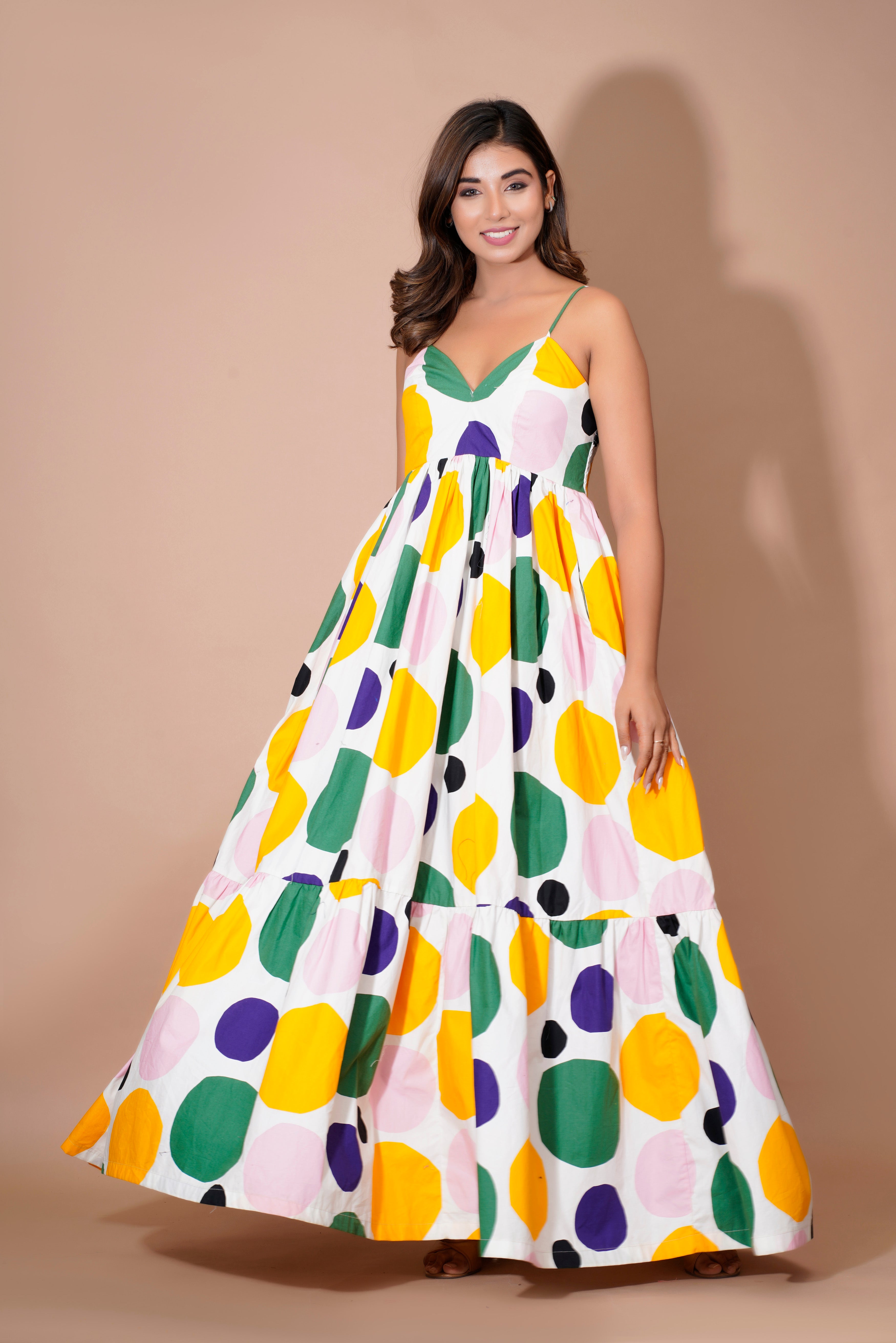 Graphic Polka Dot Pattern Dress